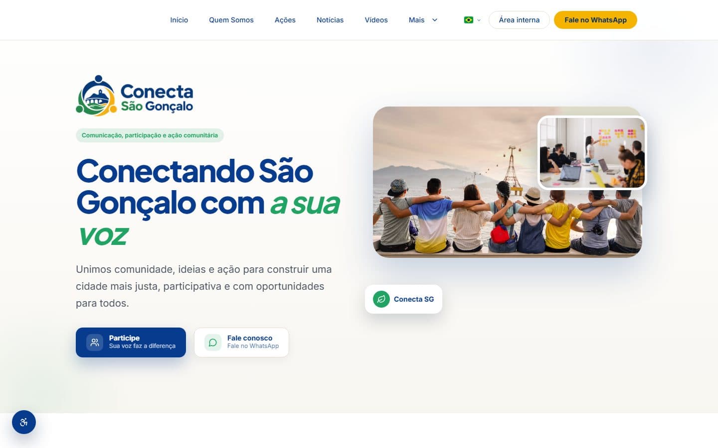 Conecta São Gonçalo — Plataforma de comunicação comunitária de uma cidade inteira.